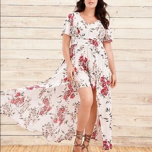 White plus size romper dress
